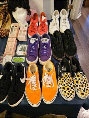 Lot of 7 pairs of sneakers.  Vans. Nike. Fit women’s size 11